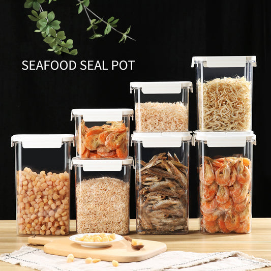 2022 New Nut Jars Kitchen Grains Storage Boxes Transparent Food Storage Container Sealed Tank for Noodle Cereal Coffee