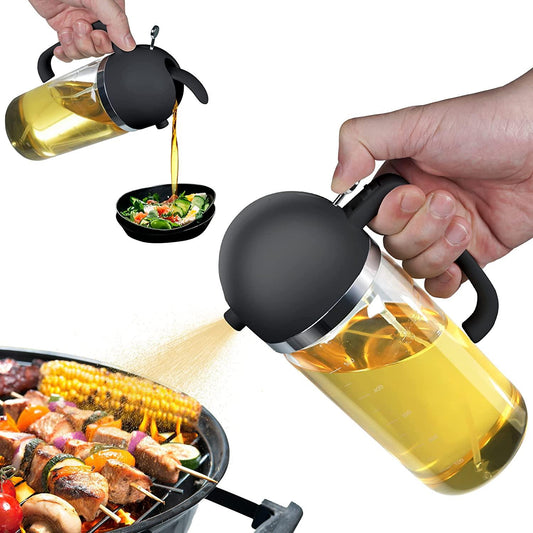 2 in 1 Olive Oil Sprayer and  Dispenser with Pourer, Kitchen Oil Cruet Bottle Tank for Cooking, Kitchen, Salad, Barbecue